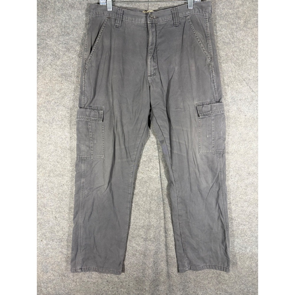 Wrangler Authentics Mens Brown Fleece Lined Cargo Pants 34x32 ZM8LLAH Workwear